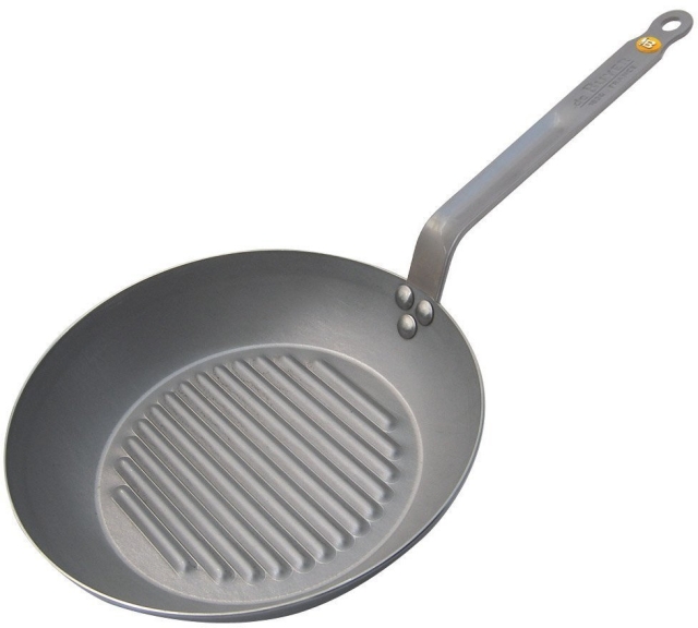 De Buyer Mineral B Element -stekpanna med grillränder, kolstål, 26 cm