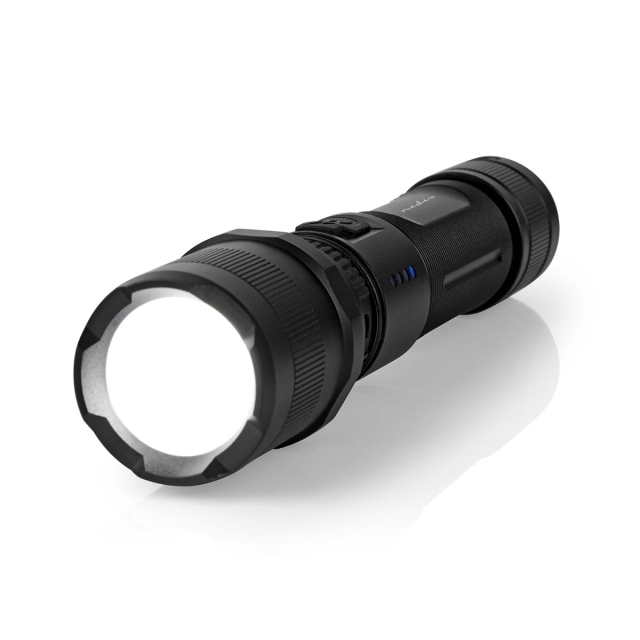 Nedis LED lygte | Batteri | 3.7 V DC | 10 W | N/A | Batterier medfølger | Opladningsbar | Nominel lysstrøm: 1000 lm | Lysområde: 110 m | Stråler Vinkel: 9.5 °