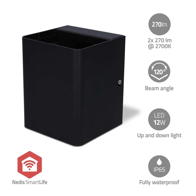 Nedis Smartlife udendørs lys | 2 x 270 lm | Zigbee 3.0 | 12 + 4 W | RGB / Varm Hvid | 2700 K | Aluminium | Android™ / IOS