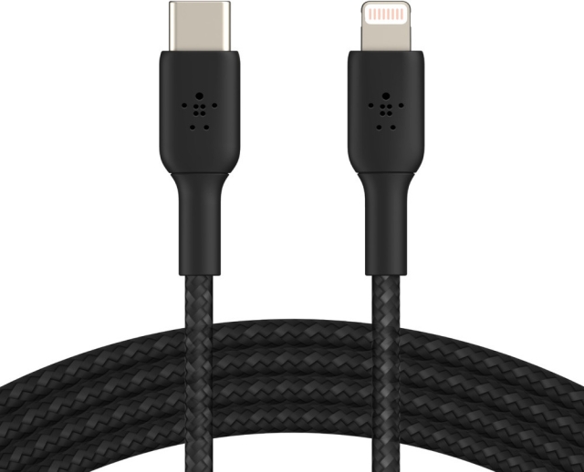 Belkin BOOST CHARGE™ Lightning - USB-C-kabel flätad, 2m, svart
