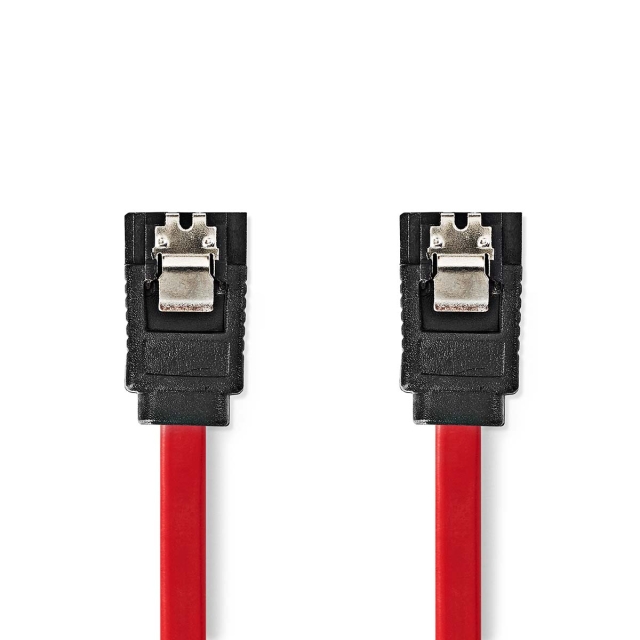 Nedis SATA kabel | 1.5 Gbps | SATA 7-Pin Hun | SATA 7-Pin Hun | Nikkelplateret | 0.50 m | Fladt | PVC | Rød | Box