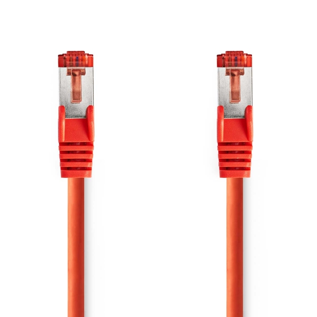 Nedis Kat 6 kabel | RJ45 Han | RJ45 Han | S/FTP | 2.00 m | Runde | LSZH | Rød | Label