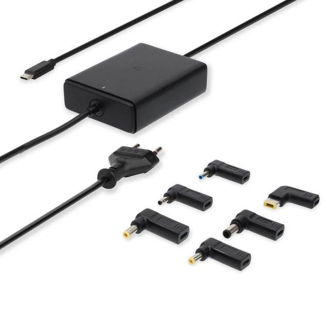 Nedis notebook-adapter | GaN | 65 W | 5 / 9 / 12 / 15 / 20 V DC | 2.4 / 3.0 / 3.25 A | Brugt til: Notebook / Smartphone / Tablet | Euro / Type-C (CEE 7/16)