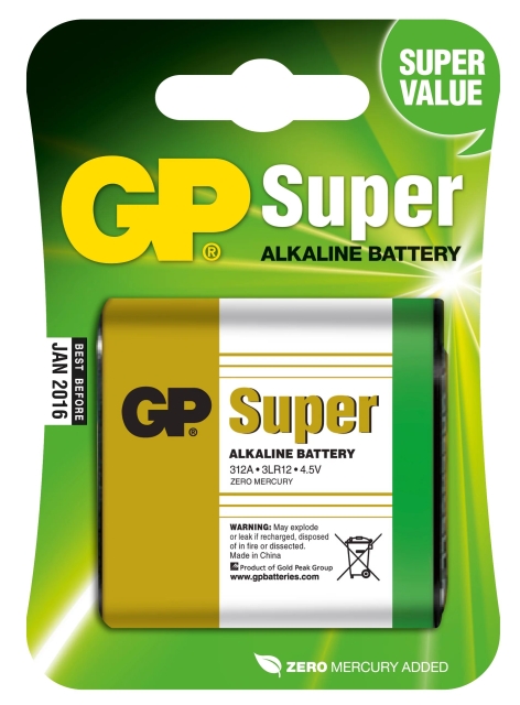 GP Super Alkaline 4,5V 1 pakke (B)