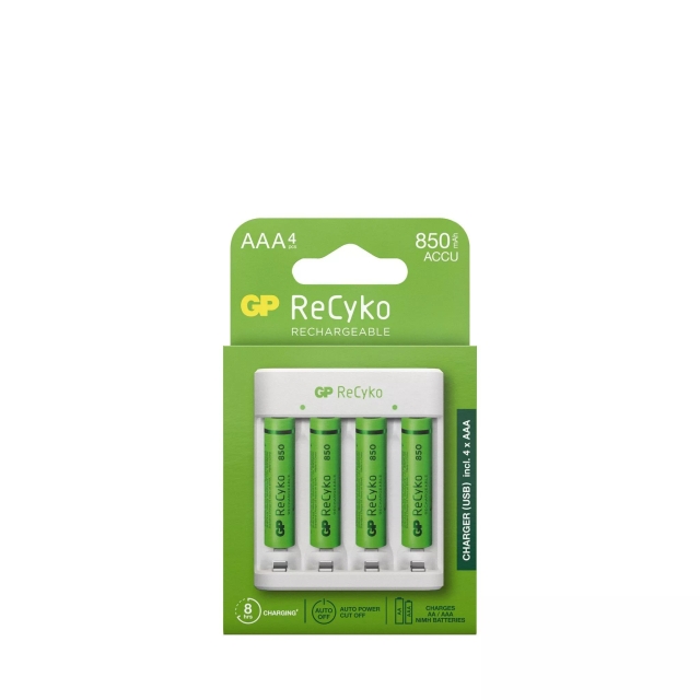 GP ReCyko standard Charger w/4xAAA 850mAh (PB)