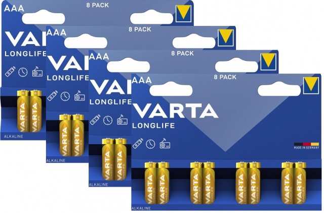 Varta Longlife AAA-Batterier, 32-pak