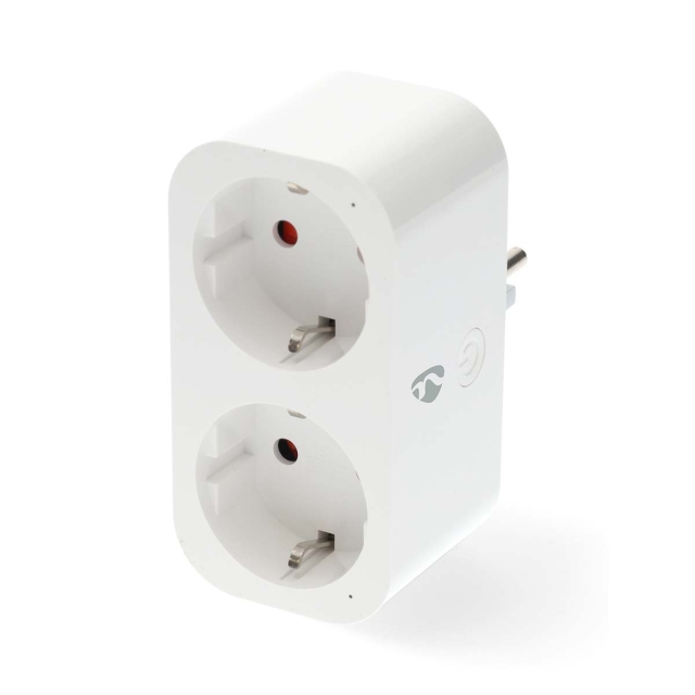 Nedis SmartLife Smart Plug | IP21 | Effektmåler | 3680 W | Type F (CEE 7/7) | 0 - 55 °C | Android™ / IOS | 2-veje | Hvid | 1 stk