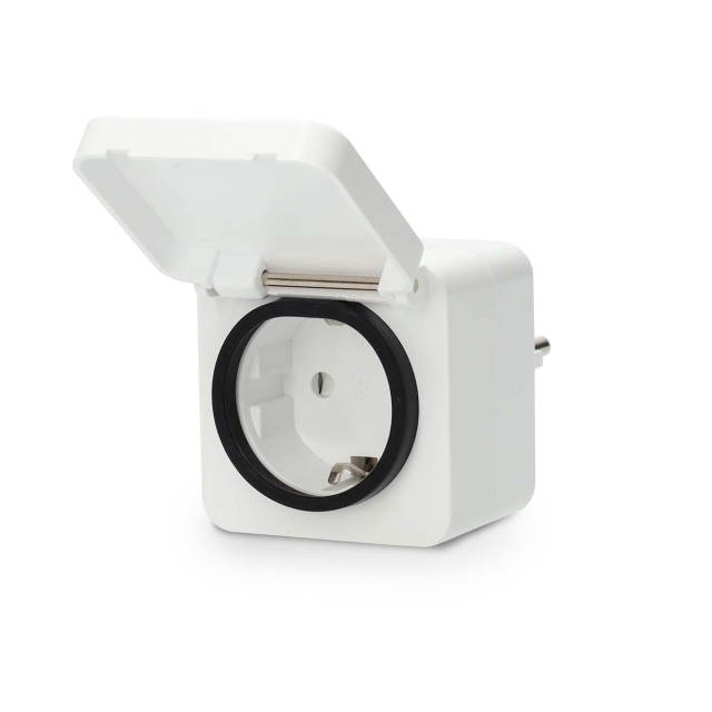 Nedis SmartLife Smart Plug | IP44 | Effektmåler | 3680 W | Type F (CEE 7/7) | -25 - 55 °C | Android™ / IOS | Hvid | 1 stk