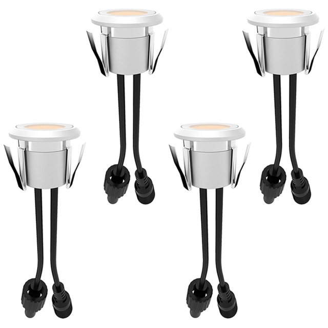 Llitt Allan Decklight kit 4-pack inkl strömadapter 12V 3000K 10lm IP67