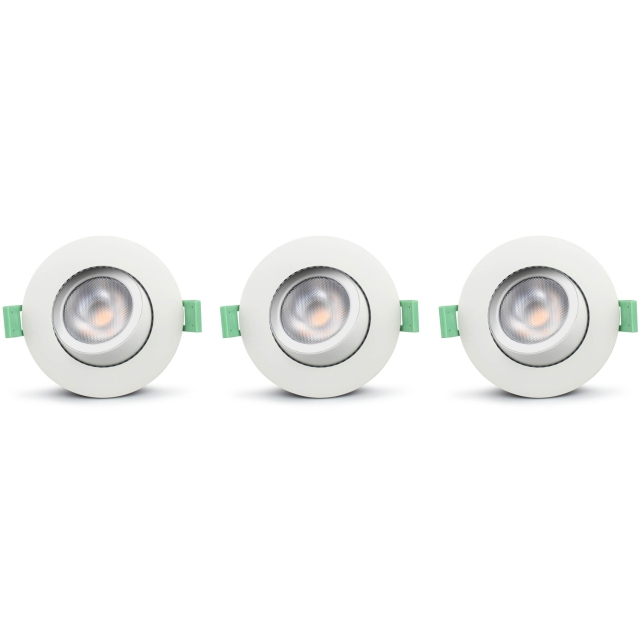 Llitt Ellen Infälld downlight Dim-to-Warm 520lm IP65 3-pack Vit