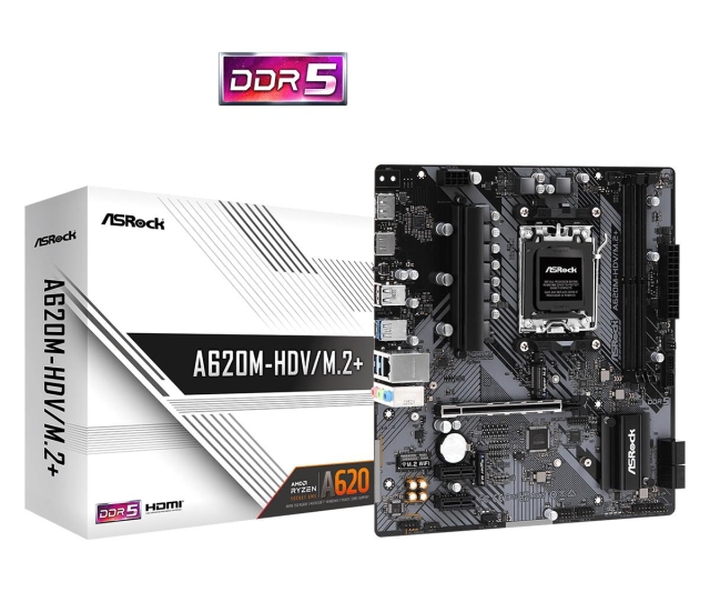 ASRock A620M-HDV/M.2+ Micro-ATX  AM5 AMD A620