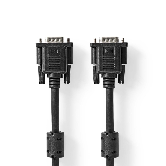 Nedis VGA-kabel | VGA Han | VGA Han | Nikkelplateret | Maksimal opløsning: 1024x768 | 2.00 m | Runde | ABS | Sort | Box