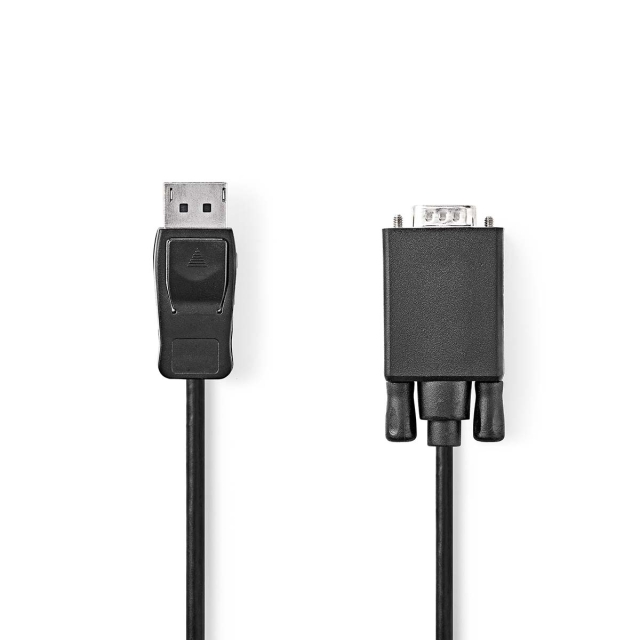 Nedis VGA-kabel | DisplayPort Han | VGA Han | Nikkelplateret | Maksimal opløsning: 1080p | 1.00 m | Runde | PVC | Sort | Label
