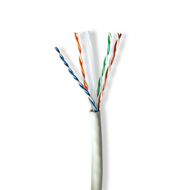 Nedis Netværkskabel Roll | CAT6a | Solid | U/UTP | Kobber | 100.0 m | Indendørs | Runde | LSZH | Grå | Gaveæske