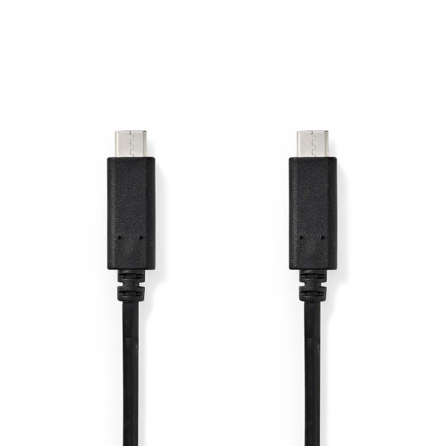 Nedis USB-kabel | USB 3.2 Gen 1 | USB-C™ Han | USB-C™ Han | 60 W | 4K@60Hz | 5 Gbps | Nikkelplateret | 1.00 m | Runde | PVC | Sort | Box