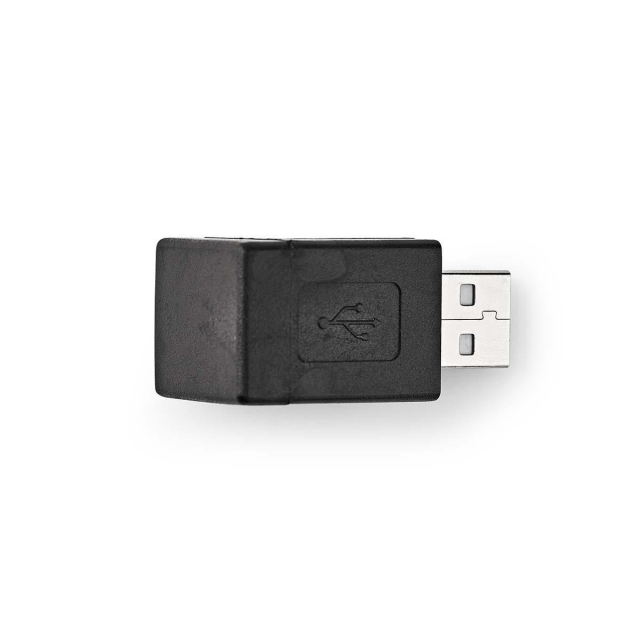 Nedis USB-A Adapter | USB 2.0 | USB-A Han | USB-A Hun | 480 Mbps | Runde | Nikkelplateret | PVC | Sort | Box