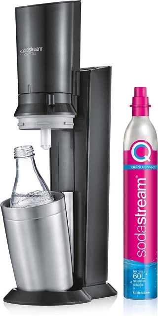SodaStream Crystal  3.0 Sodavandsmaskine Sort inkl. glas flaske