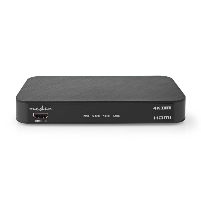 Nedis Digital Audio Converter | 1-veje | Indgang til lyd- / video- / dataforbindelser: DC Power / 1x HDMI™ Input | Audio / video / dataforbindelser output: 1x 3.5 mm / 1x TosLink / 3x HDMI™ Output | Automatisk / Trykknap | Antracit