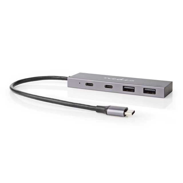 Nedis USB-hub | 1x USB-C™ 3.2 Gen 2 Male | 2x USB-A 3.2 Gen 2 Female / 2x USB-C™ 3.2 Gen 2 Female | 4-Port port(s) | USB 3.2 Gen 2 | USB Drevet | 10 Gbps