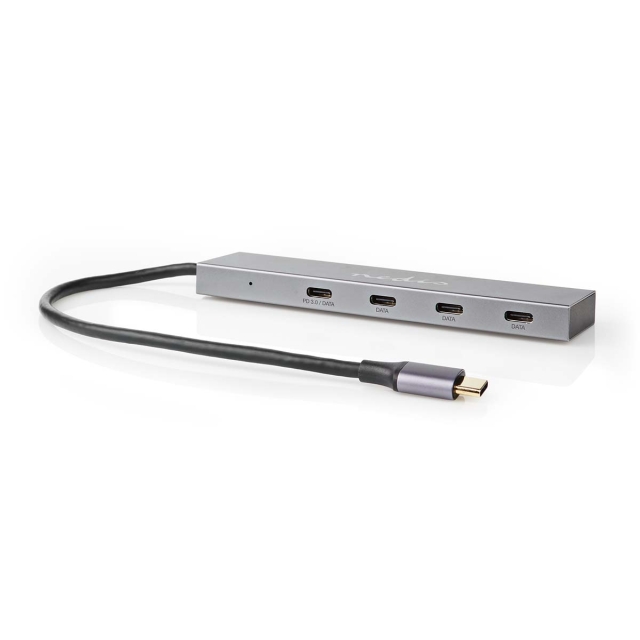 Nedis USB-hub | 1x USB-C™ 3.2 Gen 2 Male | USB-C™ 3.2 Gen 2 Female with PD 3.0 / 3x USB-C™ 3.2 Gen 2 Female | 4-Port port(s) | USB 3.2 Gen 2 | USB Drevet | 10 Gbps
