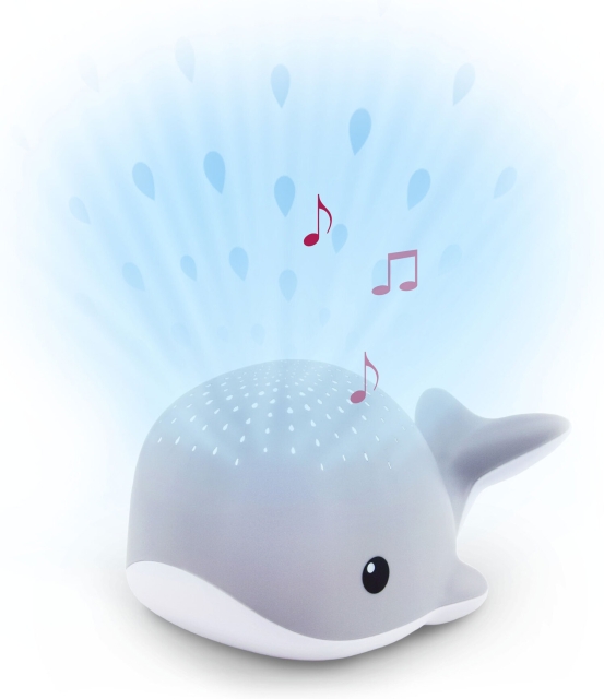 Zazu Wally the Whale projektor natlampe, grå