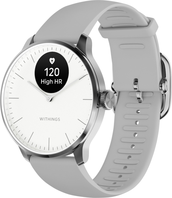 Withings Scanwatch Light smartwatch, 37 mm, hvid/grå