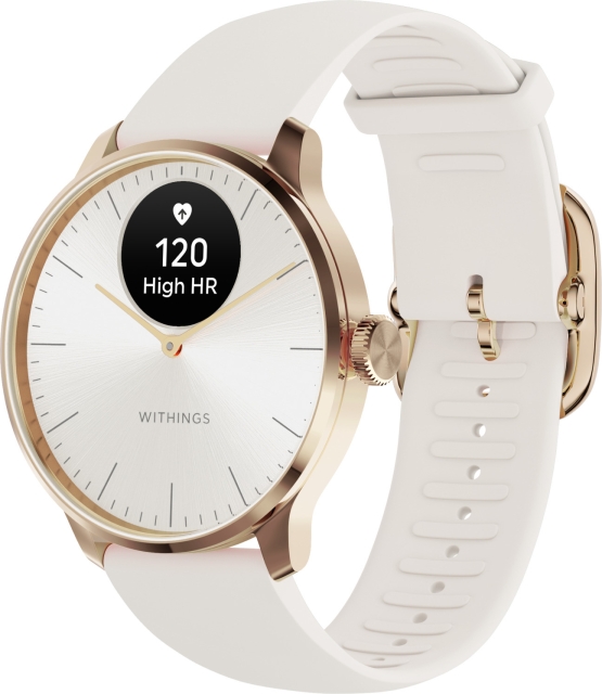 Withings Scanwatch Light smartwatch, 37 mm, hvid/rosaguld