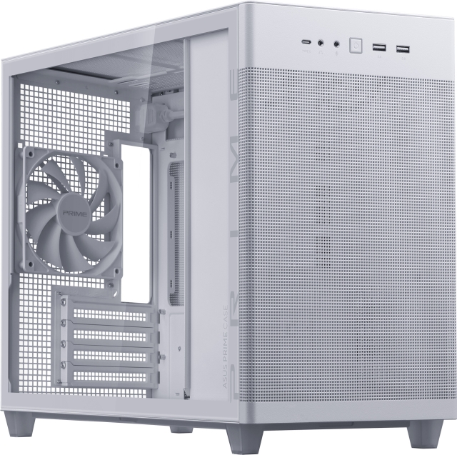 ASUS Prime AP201 TG Micro-ATX-kabinet med vindue, hvid