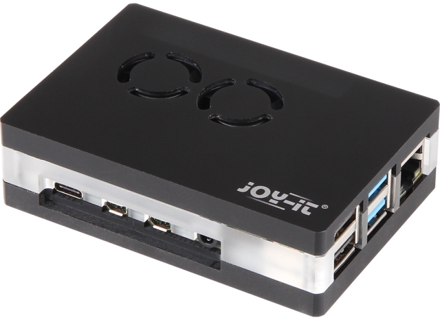 Raspberry Pi plastkasse med ventilatorer til Raspberry Pi 4 B, sort