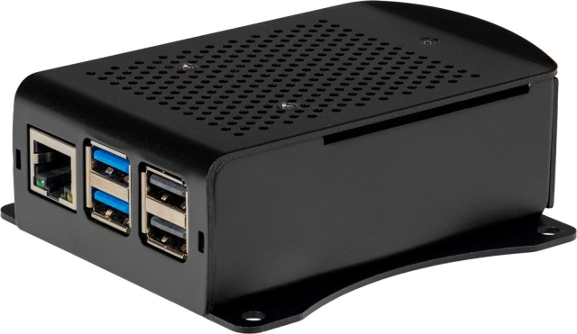 Raspberry Pi aluminiumskuffert med blæser, Raspberry Pi 5 B, sort