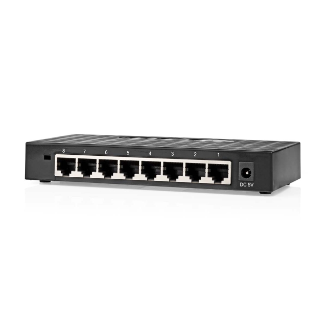Nedis Netværk switch | Vind hastighed: Gigabit | Antal Ethernet-porte: 8
