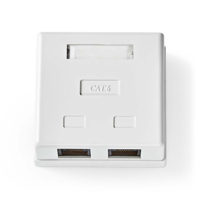 Nedis Netværksvægboks | Overflademontering | 2-Port port(s) | UTP CAT6 | Lige | Hun | Guldplateret | PVC | Hvid | Box