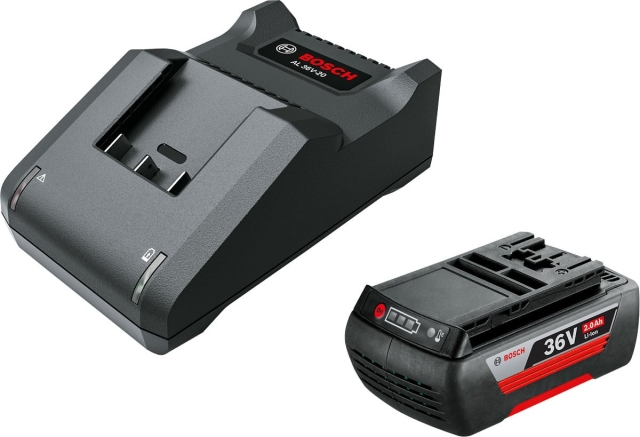 Bosch 36V Li-ion batterilader-sæt, 2,0 Ah batteri og AL 36-20 lader