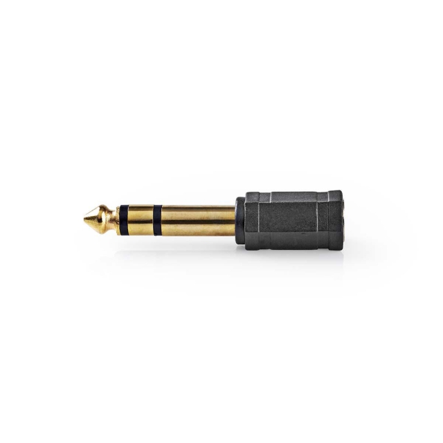 Nedis Stereo Audio Adapter | 6.35 mm Hanstik | 3.5 mm Hunstik | Guldplateret | Lige | ABS | Sort | 10 stk. | Konvolut