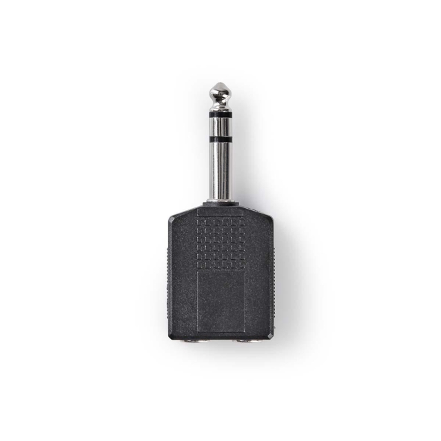 Nedis Stereo Audio Adapter | 6.35 mm Hanstik | 2x 6.35 mm Hunstik | Nikkelplateret | Lige | ABS | Sort | 10 stk. | Konvolut