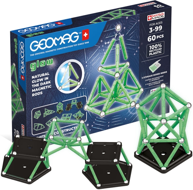 Geomag Glow Recycled magnetisk byggesæt, 60 dele