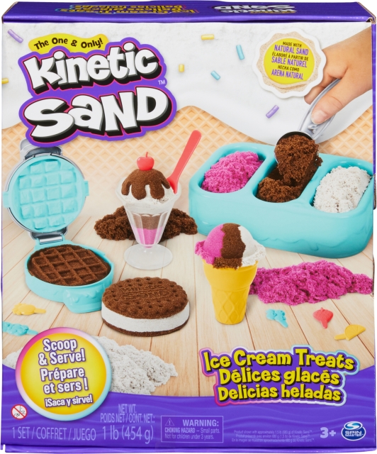 Legesæt med kinetisk sand til isgodterier