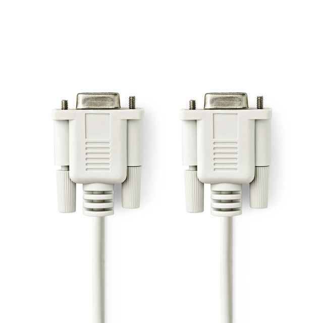 Nedis Nulmodemkabel | D-SUB 9-Pin hun | D-SUB 9-Pin hun | Nikkelplateret | 2.00 m | Runde | PVC | Elfenben | Label