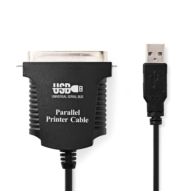 Nedis Parallel kabel | USB-A Han | Centronics 36-Pin Han | Nikkelplateret | 2.00 m | Runde | PVC | Konvolut