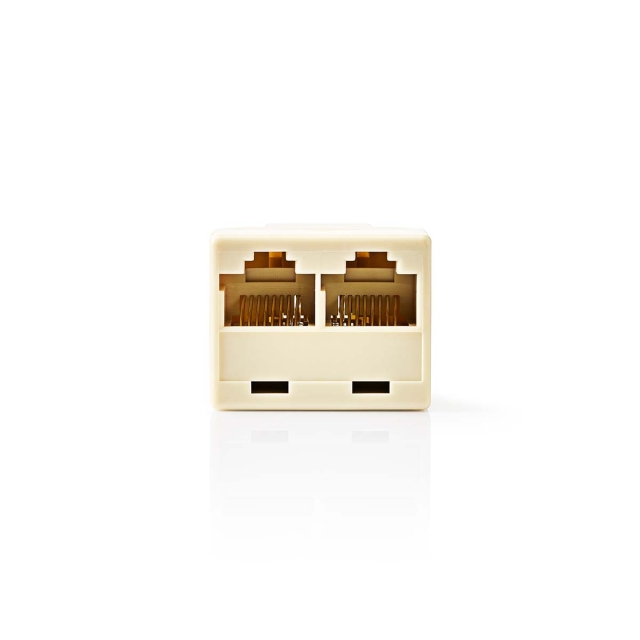 Nedis Telecom Network Splitter | RJ45 Hun | 2x RJ45 Female | Guldplateret | Elfenben | PVC | Box