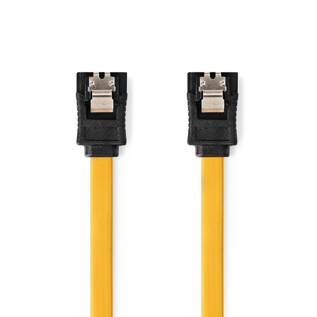 Nedis SATA kabel | 6 Gbps | SATA 7-Pin Hun | SATA 7-Pin Hun | Nikkelplateret | 1.00 m | Fladt | PVC | Gul | Box