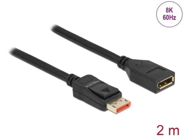 DeLOCK DisplayPort extension cable 8K 60 Hz 2 m