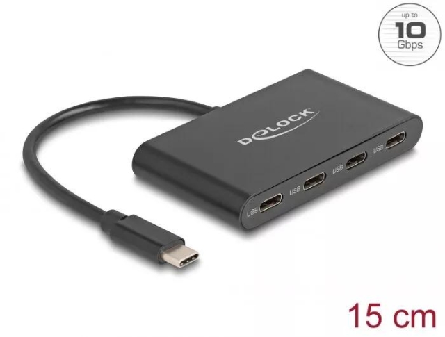 DeLOCK USB 3.2 Gen 2 USB Type-C™ Hub with 4 x USB Type-C™ female
