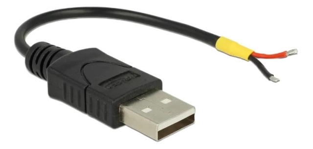 DeLOCK Cable USB 2.0 Type-A male > 2 x open wires power 10 cm
