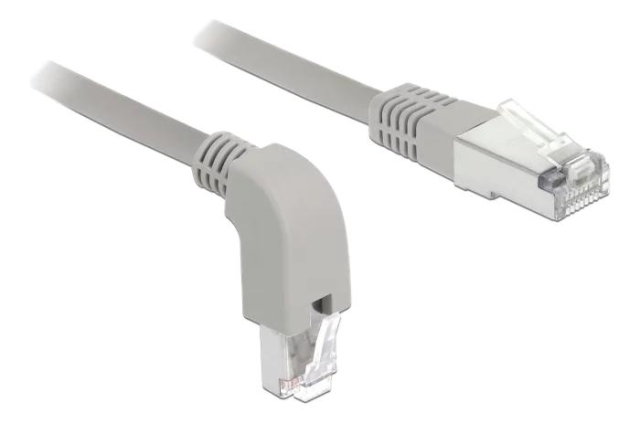 DeLOCK Network cable RJ45 Cat.6A S/FTP downwards angled 0.5m