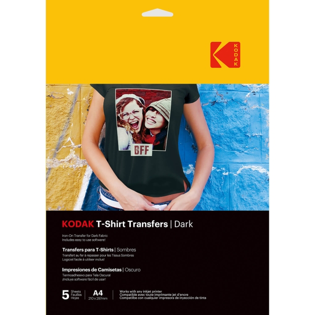 Kodak T-Shirt Transfers Mørkt Tekstil A4 5 stk