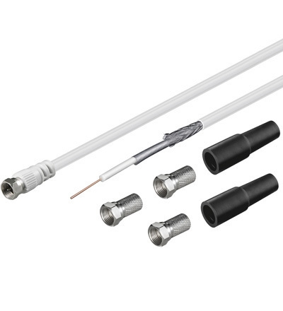 Goobay koaksialkabelsæt, 30 m, hvid