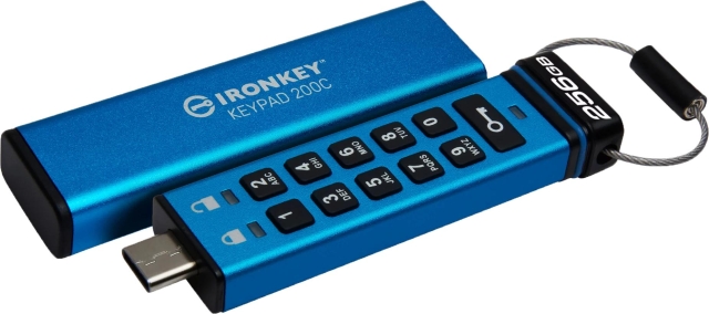 Kingston 256GB USB-C IronKey Keypad 200C, FIPS 140-3 Lvl 3 AES-256