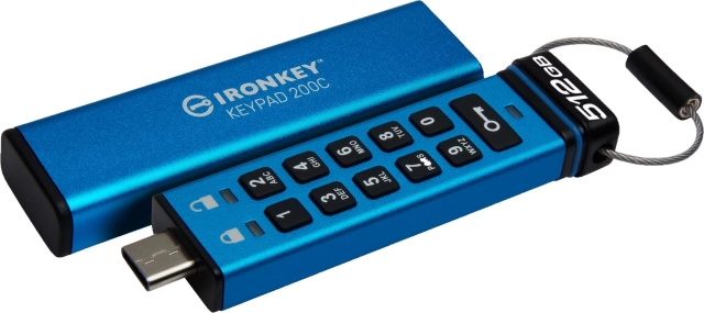 Kingston 512GB USB-C IronKey Keypad 200C, FIPS 140-3 Lvl 3 AES-256
