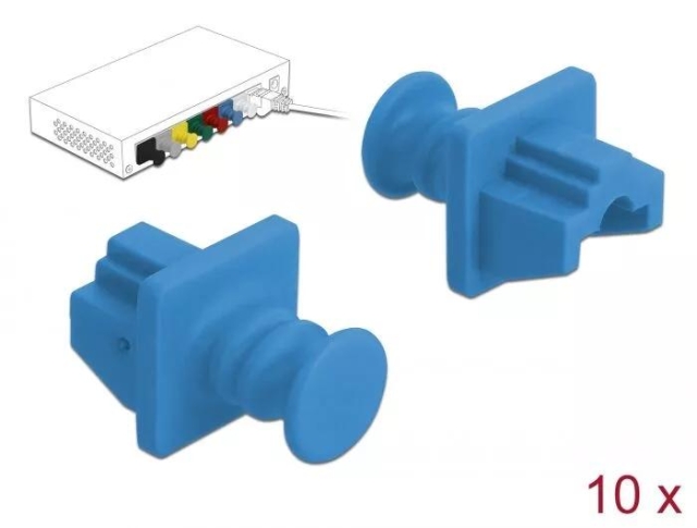 DeLOCK Dust Cover for RJ45 jack 10 pieces blue